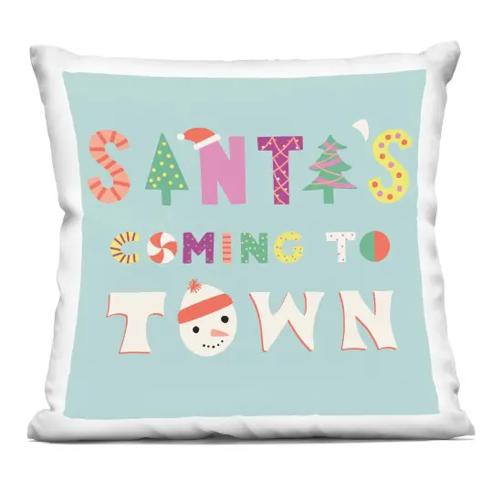 Stupell Industries Whimsical Santa's Coming To Town Decorative Printed Pillow design by Sazerelli Designs, 18 x 7 x 18 {1}