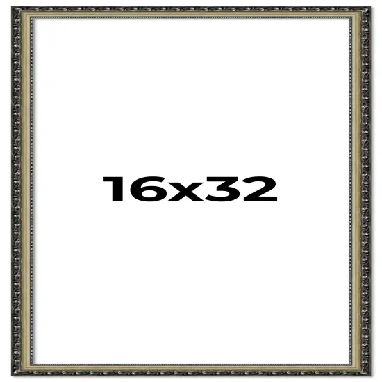 16x32 Museum-Quality Picture Frame with UV-Resistant Acrylic & Acid-Free Backing, Available in 4 Finishes - Gold, Silver, Bronze, and Black {1}