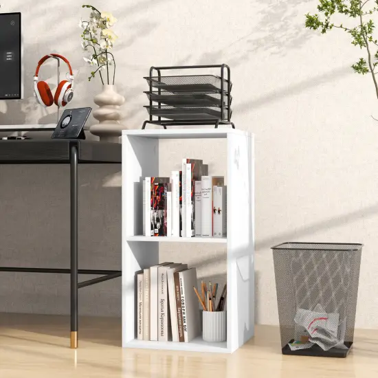 Costway 2/3-Cube Bookcase Open Back Bookshelf with Anti-tip Kit Modern Style Organizer {10}