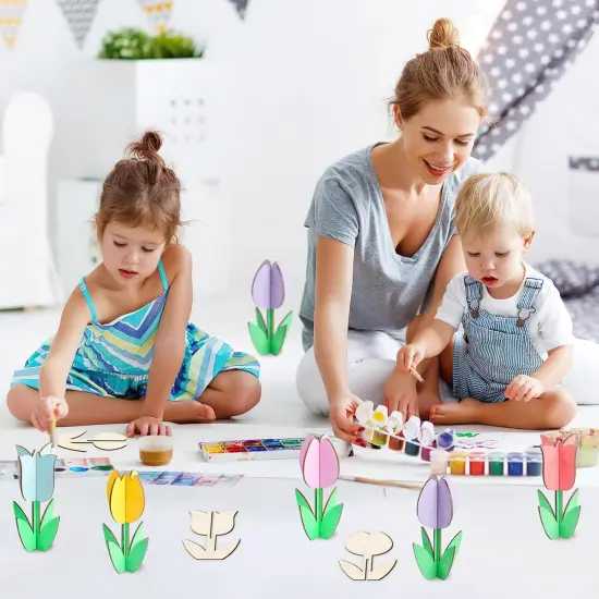 12 Pack Wood Tulips to Paint {5}