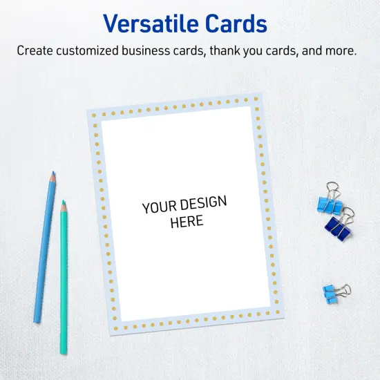 Avery Printable Rectangle Invitation Cards, Gold Dots with Blue Border, 5" x 7", Matte White Rectangle Invitation Cards, Laser/Inkjet, 20ct, Great for Invitation Cards {6}