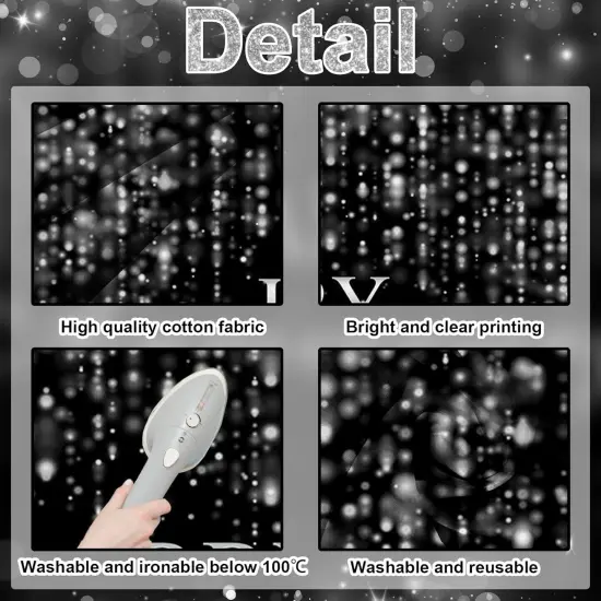 (7x5ft) Happy Anniversary Backdrop Black Silver Anniversary Background {4}