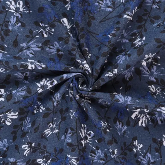 Mook Fabrics Aster Flannel Fabric [108 in. Wide] - By The Yard True Navy {1}