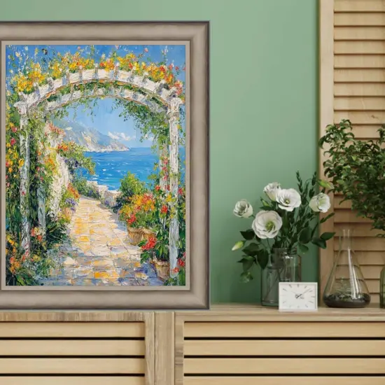 Industrial Silver Metal Slope Picture Frame 26x26 frame {5}