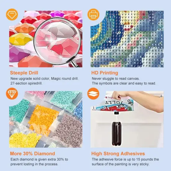 Sun and Moon Face Diamond Painting Kits for Adults, 5D DIY Diamond Art Kits for Beginners, Full Drill Diamond Painting Kits for Home Wall Decor, 12x12 Inch {5}