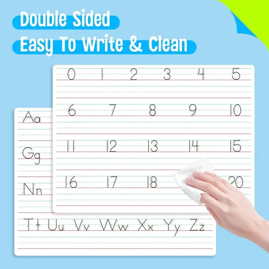 8 Packs Alphabet & Number Whiteboards, Double Sided Dry Erase Board Letters {4}