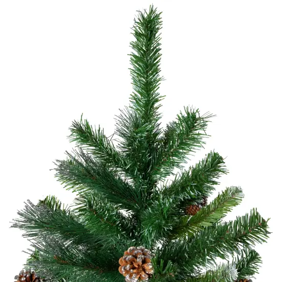 Northlight Two Tone Buckeye Glitter Pine Full Artificial Christmas Tree - 3' - Unlit Green {4}