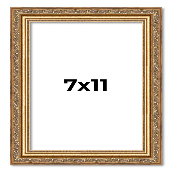 7x11 Museum-Quality Picture Frame with UV-Resistant Acrylic & Acid-Free Backing, Available in 4 Finishes - Gold, Silver, Bronze, and Black {1}