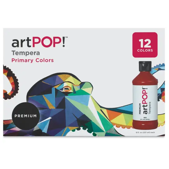 artPOP! Tempera Paint Set, 12 Colors, 8oz /237ml Bottles, Non-Toxic, Blendable Poster Paint for Arts and Crafts, Kids, School Projects {3}