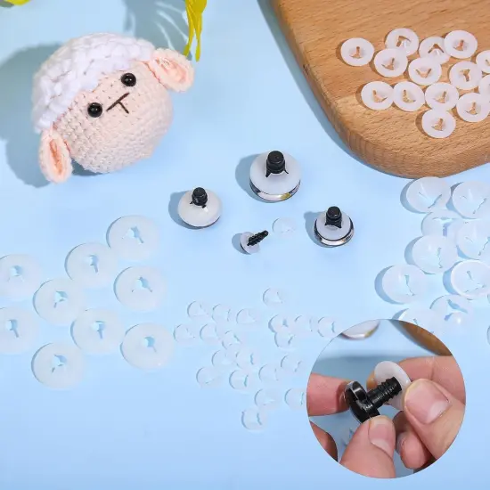 00pcs Washers for Safety Eyes Backs 9-20mm Plastic Washers 5 Size {2}