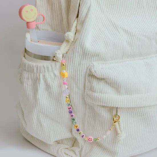 Unstoppable Clip On 10" Beaded Word Bag Chain {2}