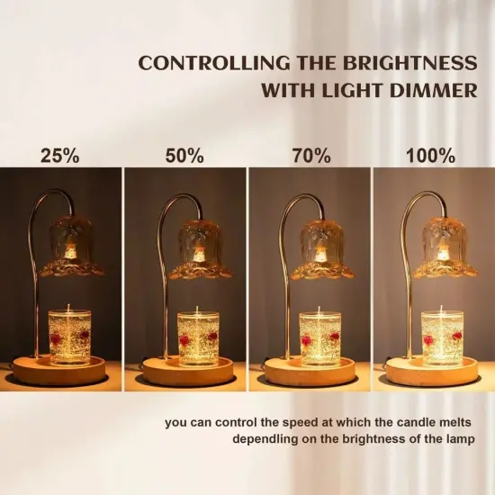 Candle Warmer Lamp with 2 Bulbs Night Light with Timer & Dimmer for Home Decor {2}