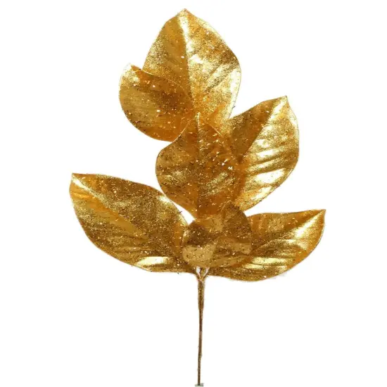 24-Inch Vibrant Gold Magnolia Spray - Set of 2, Elegant Holiday Accents, Ideal for Christmas Decor & Floral Arrangements - Perfect for Home, Office - 2024 Christmas Collection, Floral Home by Artificial Flowers {2}