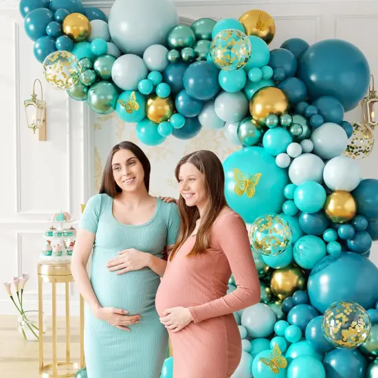 142pcs Teal Turquoise Balloon Arch Garland Kit with Teal Turquoise {5}