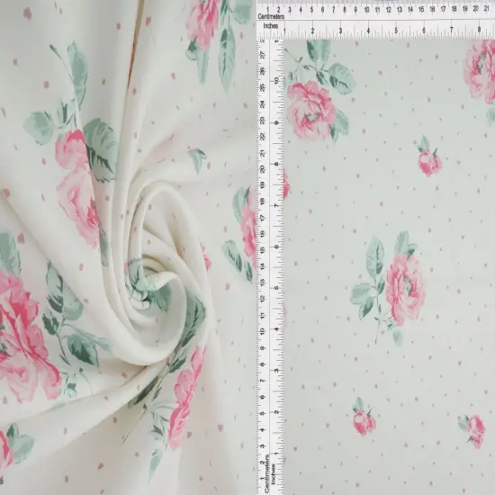 1 Yard CEY Floral Geo Digital Print Fabric, 58/59&Prime; Wide 100% Polyester IVORY {1}