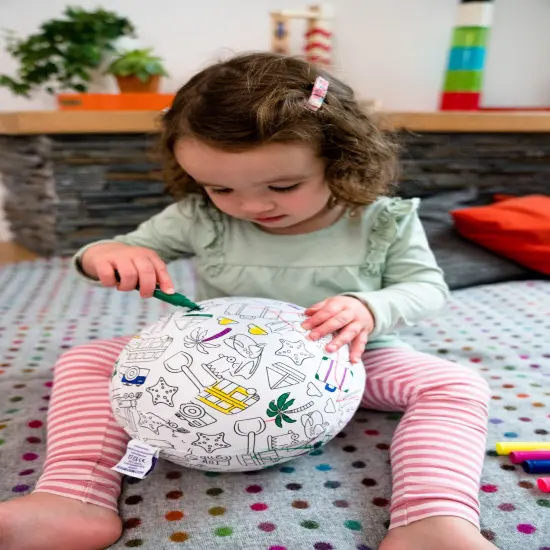 BubaBloon Colour In Travel Design Cotton Balloon Cover with Washable Markers {2}