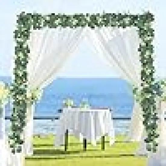 Silver Dollar Eucalyptus Garland with Flowers {5}