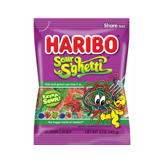 Haribo Sour S'ghetti Extra Sour Gummi Candy 5 oz {1}
