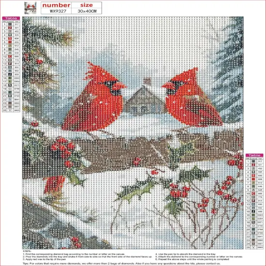 Winter Cardinal Christmas Diamond Painting Kits for Adults (12x16 inch) {2}