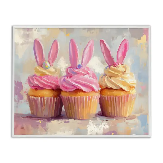Stupell Industries Pastel Bunny Ear Cupcakes Framed Giclee By Franklyn Gregory {1}