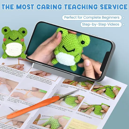 Crochet Kit for Beginners - 3 Pattern Animals Owl, Penguin and Frog {4}