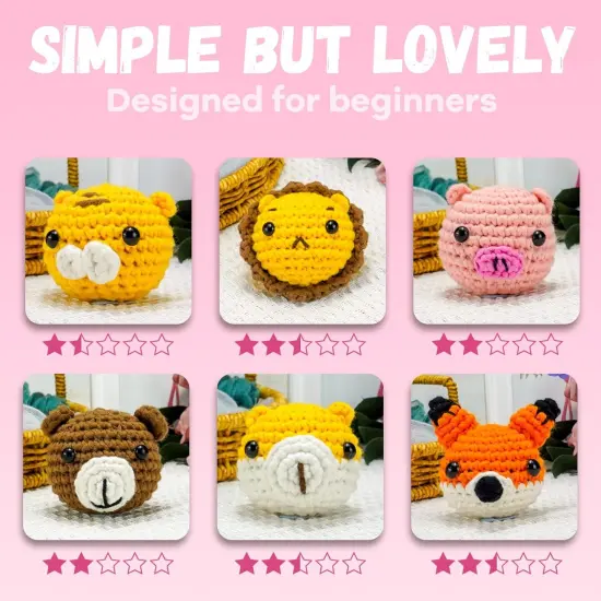 6PCS Crochet Animal Kit {2}