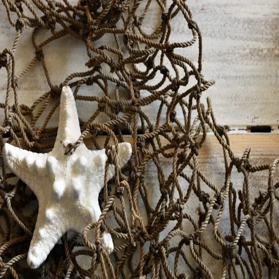 Fishing Net Decor &ndash; Real Repurposed 5x10ft Fishing Net for Wall, Beach Party & Nautical Decorations &ndash; Authentic Fish Netting for Pirate & Mermaid Themes &ndash; Indoor Outdoor Coastal Home D&eacute;cor {6}