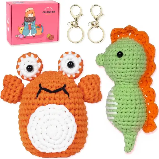 Crochet Kit for Beginners (2-Piece Animal Amigurumi) {1}