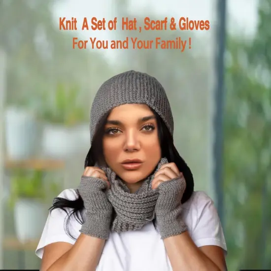 Knitting Kit for Beginners Adults & Kids (Gray) {2}