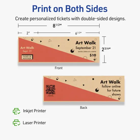 2-3/4" x 8-1/2" Rectangle, Kraft Brown Tickets {6}