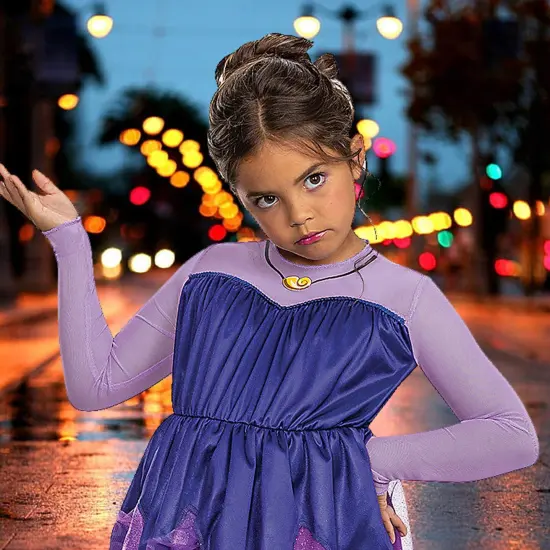 Kid's Ursula Costume Classic Disney Villain Purple Dress with Tentacles {2}