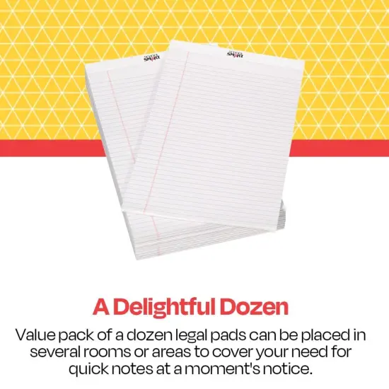 School Smart Legal Pad, 8-1/2 x 14 Inches, White, 50 Sheets, Pack of 12 {7}