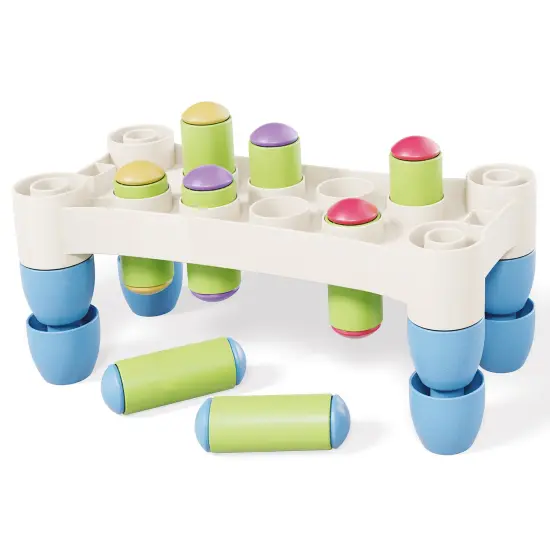 Quercetti: PlayEco+ Hammer Peggy - Classic Peg Pounding Bench Toy, Interactive & Colorful Board, Preschool Cause-Effect Play, Toddler & Kids 18mo+ {3}