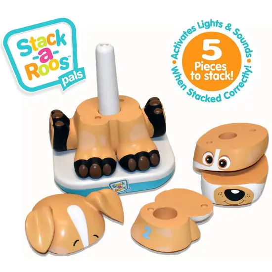 Stack-a-Roos Pals: Labrador Puppy - Lights & Sounds, 5pc Stacking Animal Tower, Build & Learn To Count, Nesting STEM Toy, Baby-Toddlers Ages 12 mo+ {3}