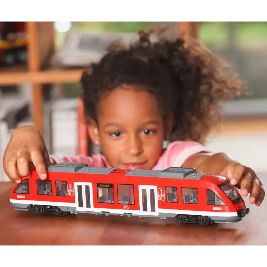 Dickie Toys: City Train - Red & White - Trackless Train Vehicle Toy, Detailed Interior Compartments, Freewheel Push-Pull, Opening Doors, Kids Ages 3+ {6}