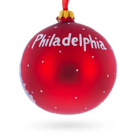 Philadelphia, Pennsylvania Glass Ball Christmas Ornament 4 Inches {3}