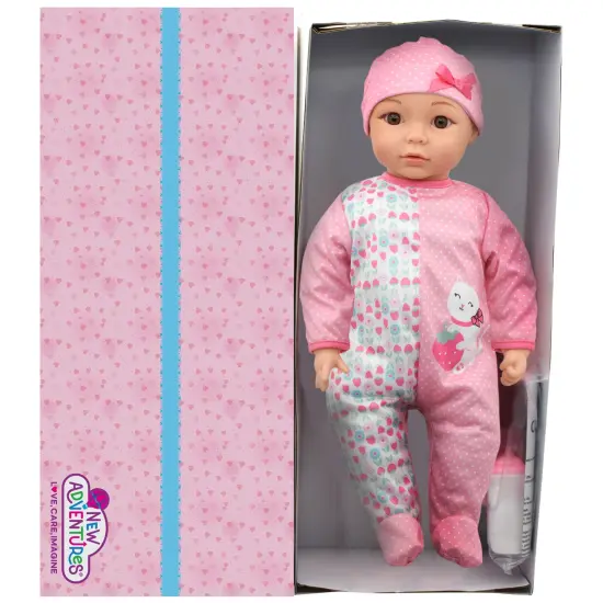 Little Darlings: 19" Cuddle Baby - Pink Kitty - Talking Baby Doll Set w/ Accessories, Makes 6 Different Baby Sounds {6}