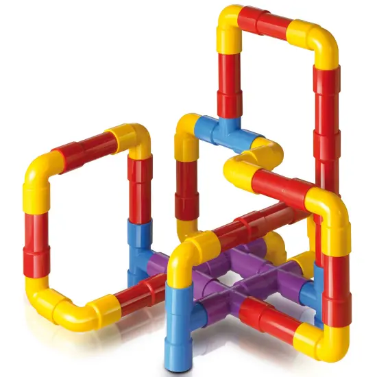 Quercetti: Tubation - 40pc Interlocking Pipeline Maze Building Set, Open Ended Construction Toy, Colorful Tube Block Assembly, STEM Play, Kids 3+ {4}
