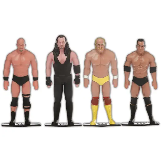 FleXfigs: WWE Legends - 4 Character Pack - Pro Wrestler Articulated Action Figures, Flex It - Pose It!, Collectible Toy Miniatures, Licensed, Kids 3+ {1}