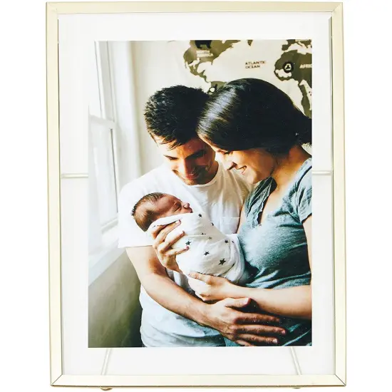 8 Pack Gold 5x7 Floating Glass Picture Frames for Tabletop, Pressed Flowers, Home Decor {6}