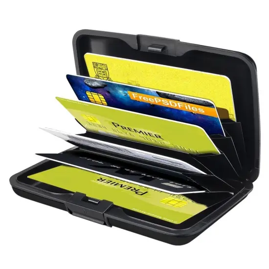 Zodaca Black Aluminum Pocket Waterproof Business ID Credit Card Wallet Holder Case Metal Box Pocket {2}
