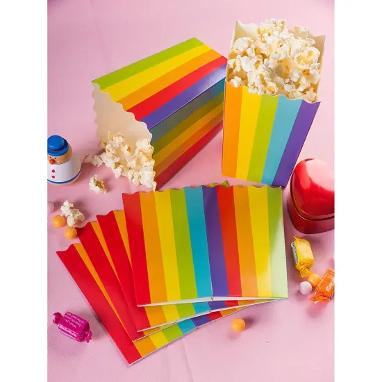 Mini Rainbow Popcorn Party Favor Boxes (100 Pack) {2}