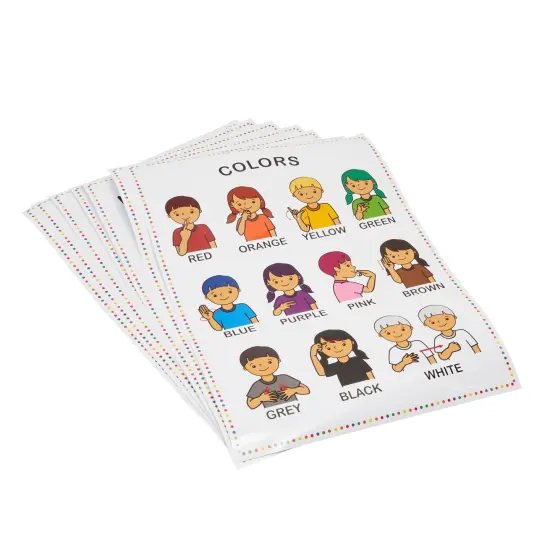 Sign Language Posters for Kids, Teacher Classroom Supplies (13 x 17 In, 8 Pack) Multicolor {7}
