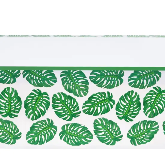 3 Pack Tropical Leaves Tablecloth for Hawaiian Luau, Safari Birthday Party Decorations, Baby Shower (54 x 108 In) Green {5}