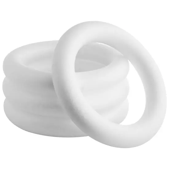 4 Pack Foam Wreath Forms, 10 Inch Rings for Crafts, DIY Projects, Holiday Decor (White) {1}