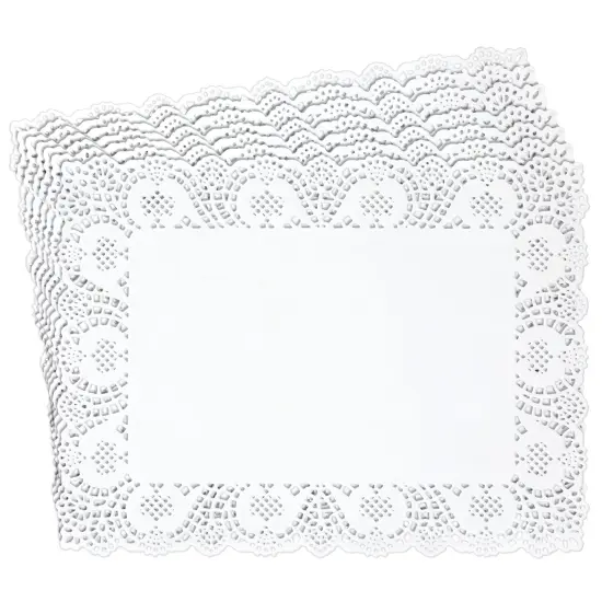 Rectangular Paper Doilies for Placemats, Cakes, Desserts (White, 15.5 x 11.7 In, 100 Pack) {1}