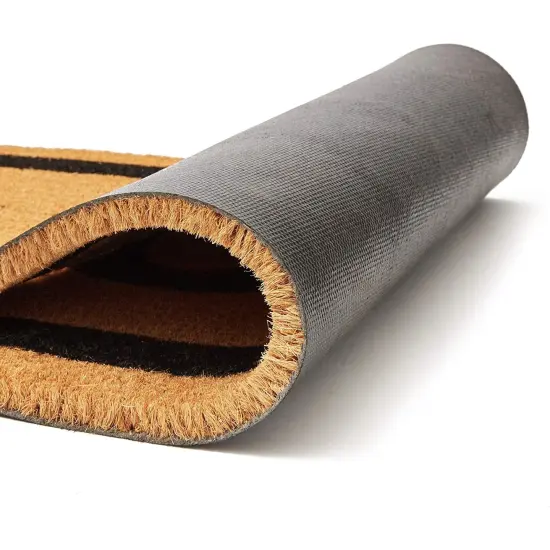 Hello Long Coir Doormat, Welcome Mats Outdoor for Home Entrance with Non-Slip Backing (17x60 In) Brown {5}