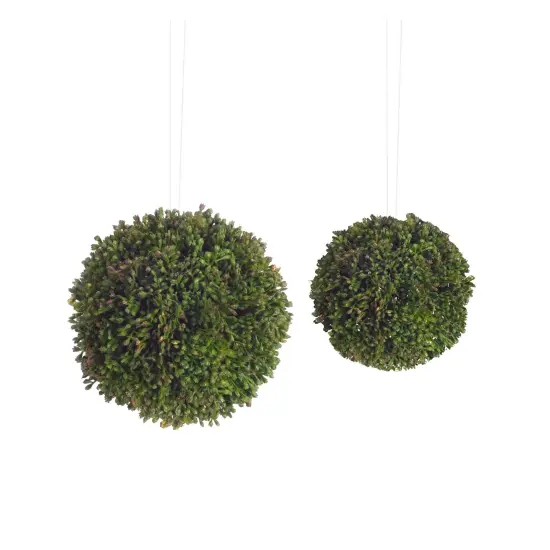 Melrose Round Artificial Sedum Orbs - 4"- Green - Set of 8 {1}