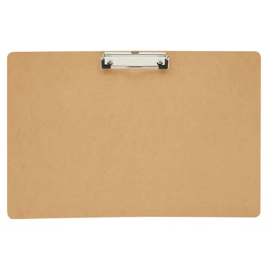 4-Pack Extra Large Clipboard, Horizontal Wooden Lap Boards, Wood Clip Board with Low Profile Clip for Drawing, Sketching, and Art Supplies, Landscape Layout, 3mm Thickness 11.5 x 17.4 Inches Brown {4}