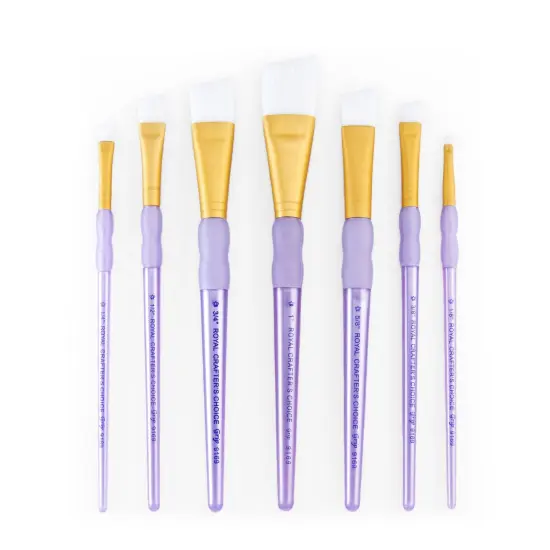 RCC 308 | Crafter's Choice™ 7pc White Taklon Angular Brush Set {4}